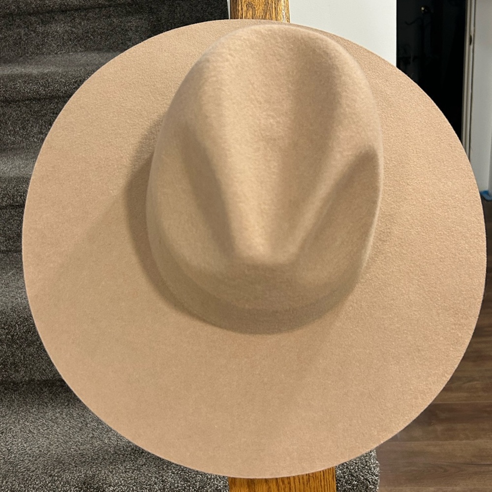 GIGI PIP wide brim fedora adjustable inner band 100% wool breathable size 59 M/L